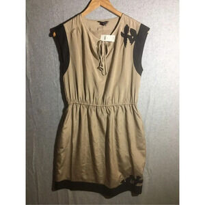 Womens NWT Banana Republic Dress Brown Black Vintage Look Career Office Work